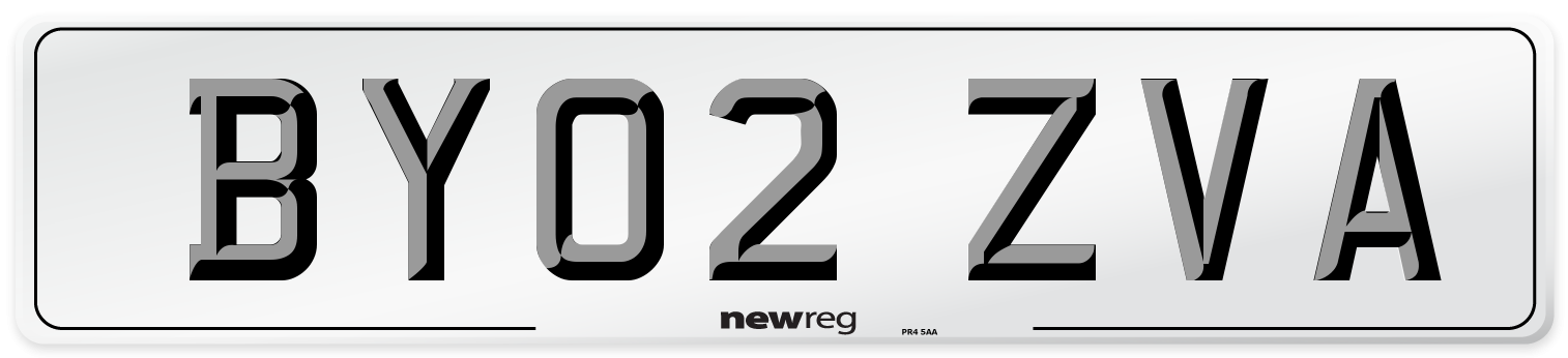 BY02 ZVA Number Plate from New Reg